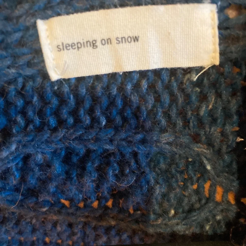 Anthropologie Teal Speckled Cable Sweater Cardigan Size S by Sleeping on Snow